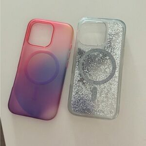 Stylish Gradient and Glitter Phone Case Set